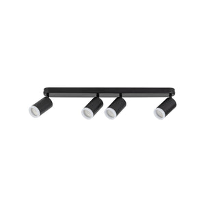 Plafonieră Jet din metal, negru, 4 becuri