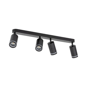 Plafonieră Jet din metal, negru, 4 becuri
