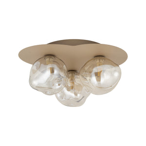 Plafonieră Lava din sticlă, salvie, Lungime 330 mm, lățime 370 mm