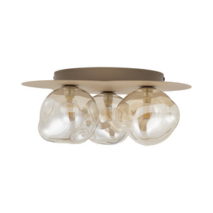 Plafonieră Lava din sticlă, salvie, Lungime 330 mm, lățime 370 mm