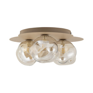 Plafonieră Lava din sticlă, salvie, Lungime 330 mm, lățime 370 mm
