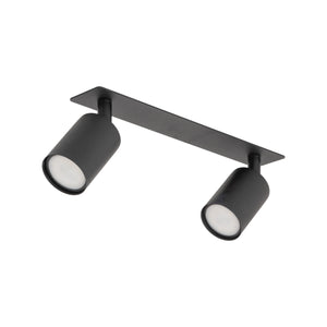 Plafonieră Nex încastrată din metal, negru, 2 becuri