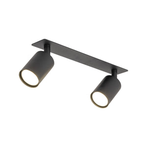Plafonieră Nex încastrată din metal, negru, 2 becuri