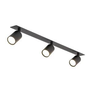 Plafonieră Nex încastrată din metal, negru, 3 becuri
