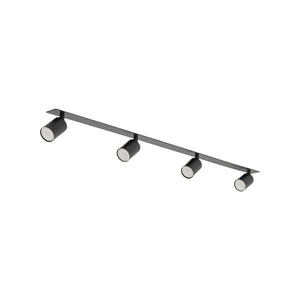 Plafonieră Nex încastrată din metal, negru, 4 becuri