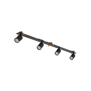 Plafonieră Nex încastrată din metal, negru, 4 becuri