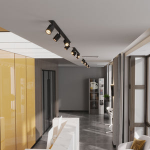 Plafonieră Nex încastrată din metal, negru, 4 becuri
