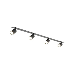 Plafonieră Nex încastrată din metal, negru, 4 becuri