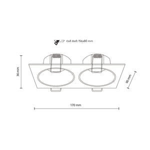 Plafonieră Prisma Duo Xgu10 din sticlă, negru