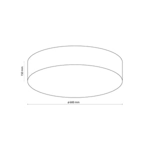 Plafonieră Rondo 600, negru, Înălțime 150 mm