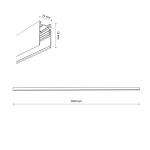 Șină Magnetic Easy aparentă din aluminiu, alb, 3 m