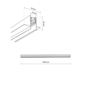 Șină Magnetic Easy încastrată din aluminiu, alb, 1 m