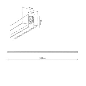 Șină Magnetic Easy încastrată din aluminiu, alb, 3 m