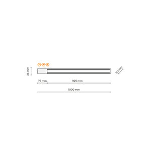 Șină Tracer din metal, negru, 1 m