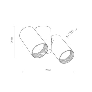 Spot Amis din metal, negru