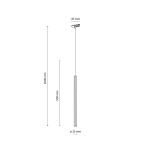 Spot pentru șină Tracer din aluminiu, alb, Înălțime 2000 mm
