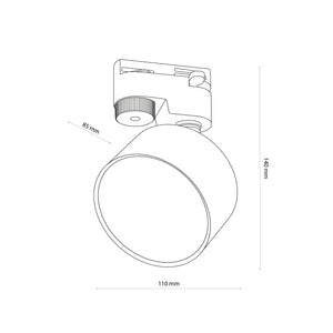Spot pentru șină Tracer Avia cu bec inclus, negru