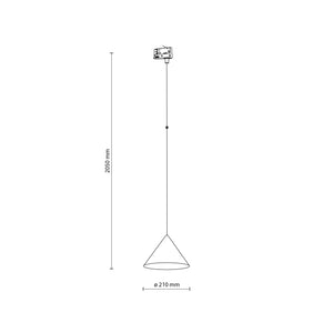 Spot pentru șină Tracer Cono cu 3 circuite, maro închis, 15 W