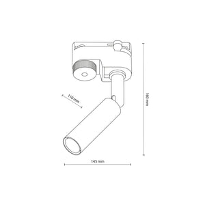 Spot pentru șină Tracer Lagos din metal, auriu