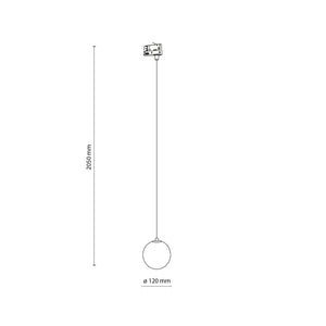 Spot pentru șină Tracer sticlă cu 3 circuite, negru chihlimbar, Înălțime 2050 mm