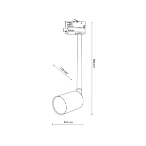 Spot pentru șină Tracer Top Long cu 3 circuite, alb, 10 W