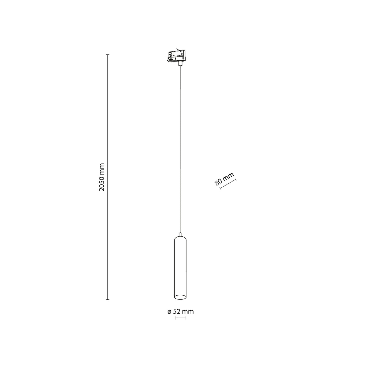Spot pentru șină Tracer Tube cu 3 circuite, negru