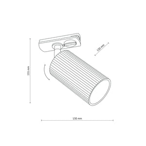 Spot pentru șină Tracer Tune din metal, maro
