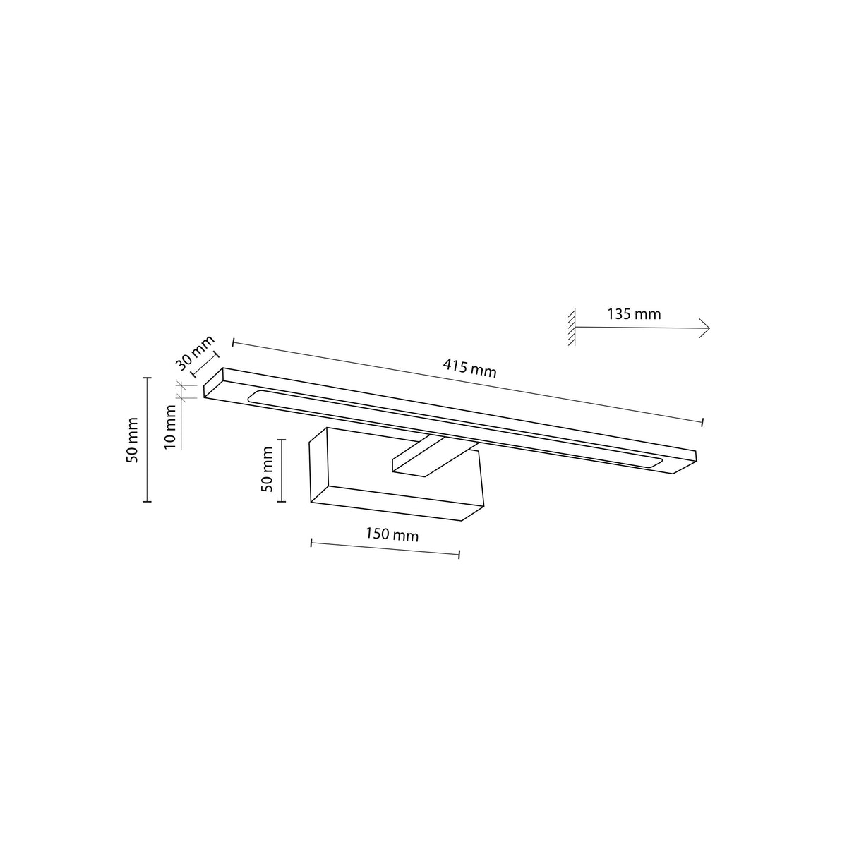 Aplică Gallery din metal, negru, 12 W