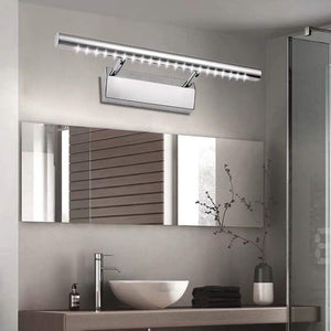 Aplica Ravel în crom: tub cu LED-uri deasupra unei oglinzi late (55 cm lățime) 2