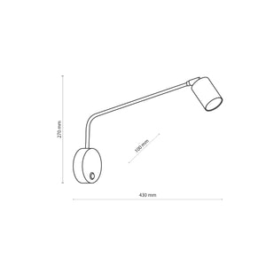 Aplică Nex din oțel, alb, Lungime 430 mm, lățime 100 mm