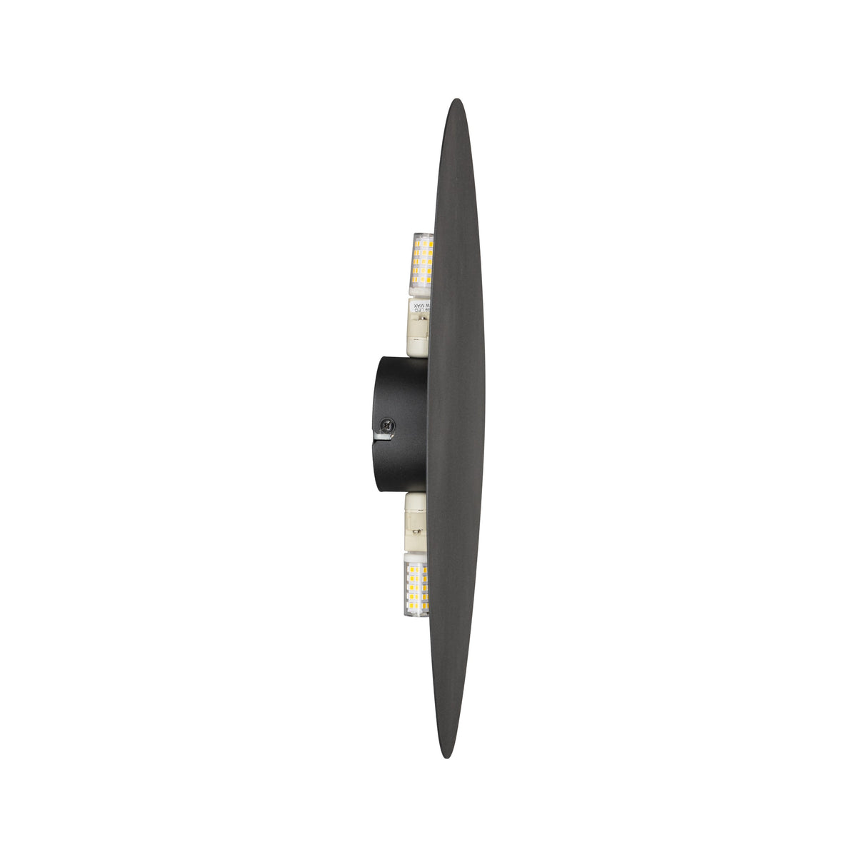 Aplică Stone din metal, negru, 2 becuri