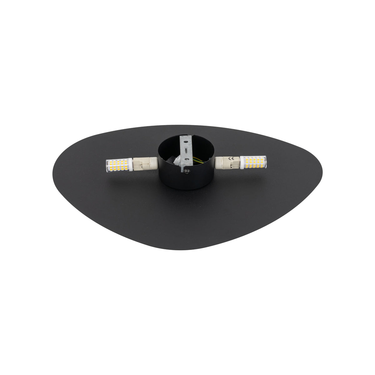Aplică Stone din metal, negru, 2 becuri