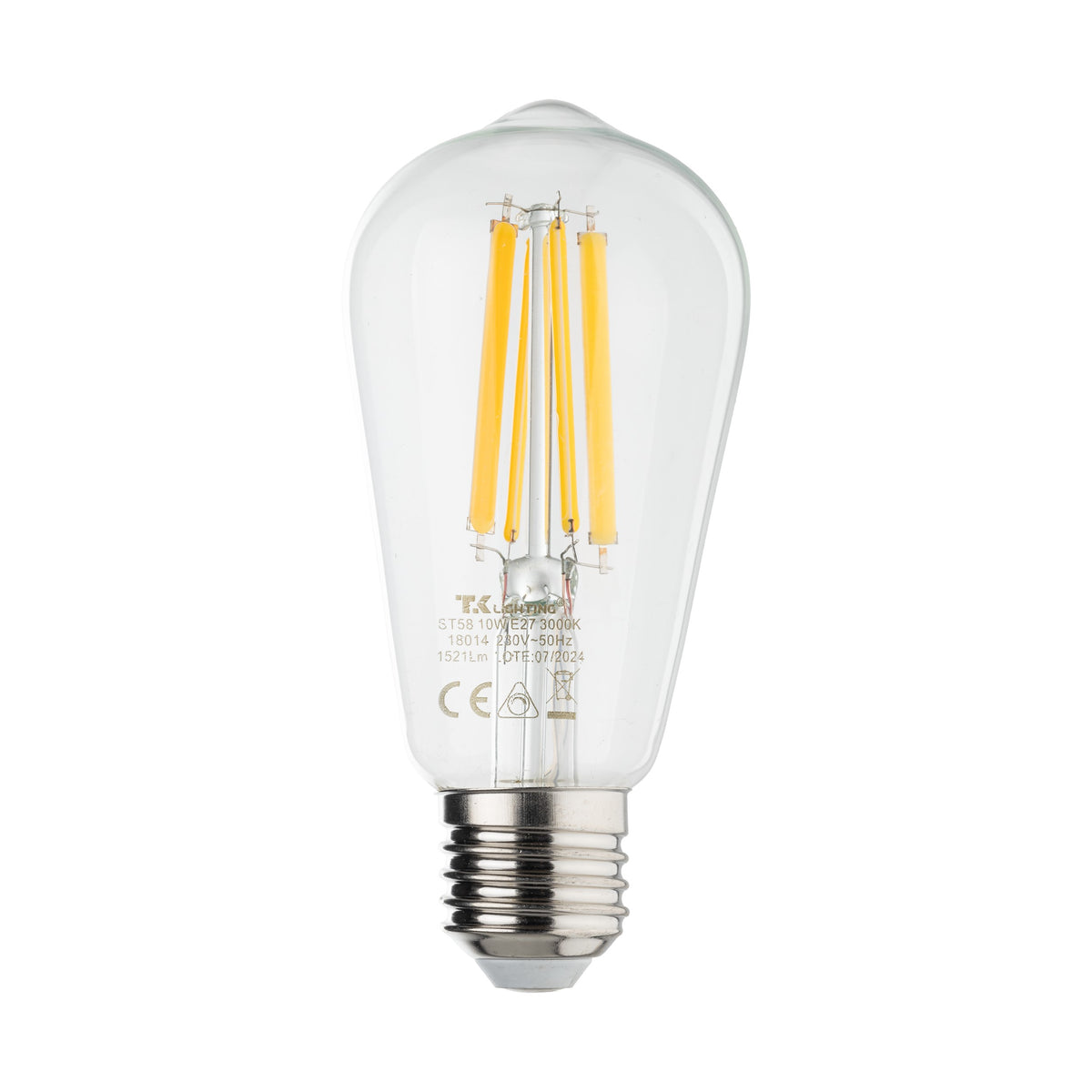 Bec dimabil E27 cu lumină caldă, transparent, 10 W