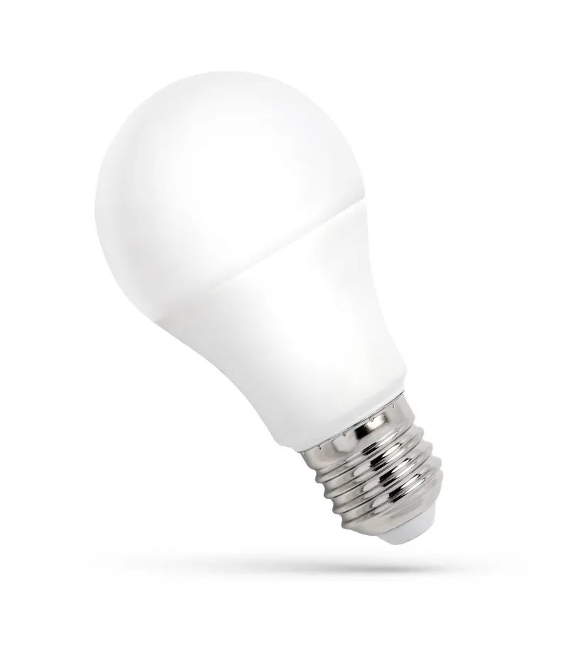 Becul LED E27 de 13 W cu lumină neutră, sticlă mată albă, pe fundal alb
