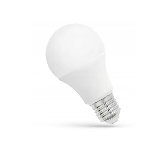Becul LED E27 de 11,5 W cu lumină rece, sticlă mată albă, pe fundal alb