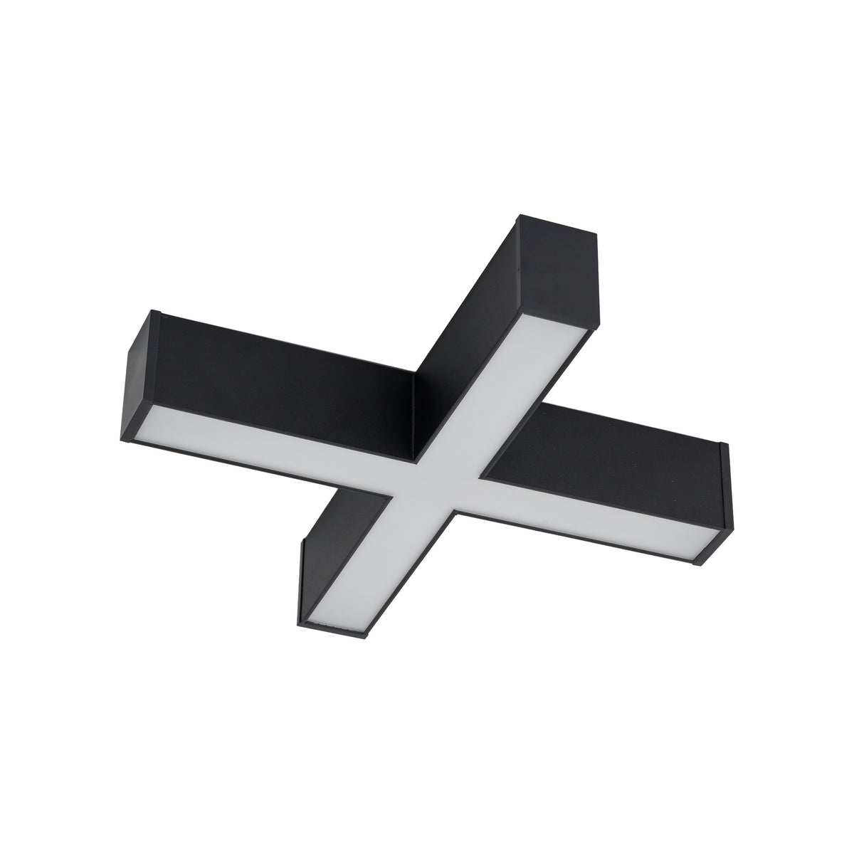 Conectorul LED în cruce Luxe Pro negru, cu difuzorul opal