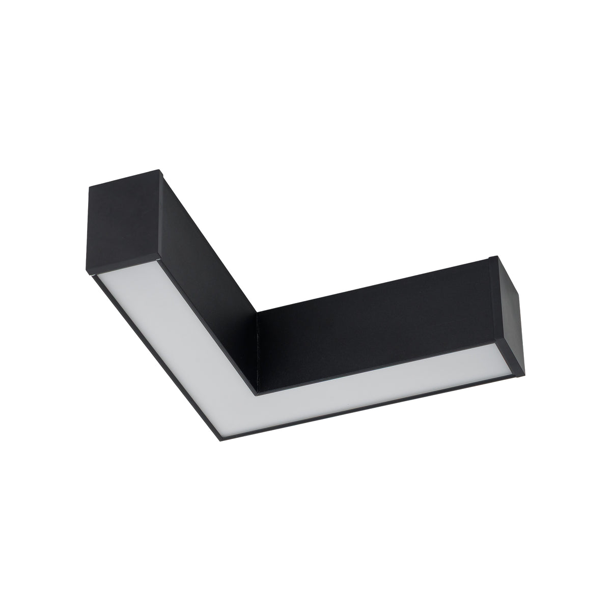 Conectorul LED în L Luxe Pro negru, cu difuzorul opal