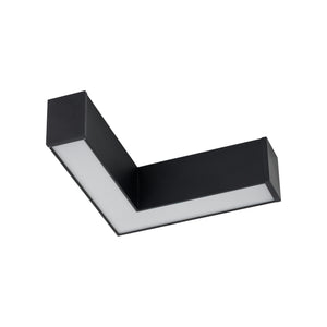 Conectorul LED în L Luxe Pro negru, cu difuzorul opal