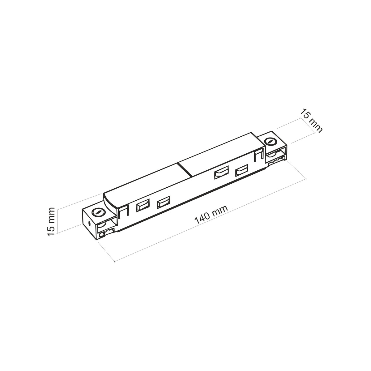 Conector Magnetic Easy drept din aluminiu, negru