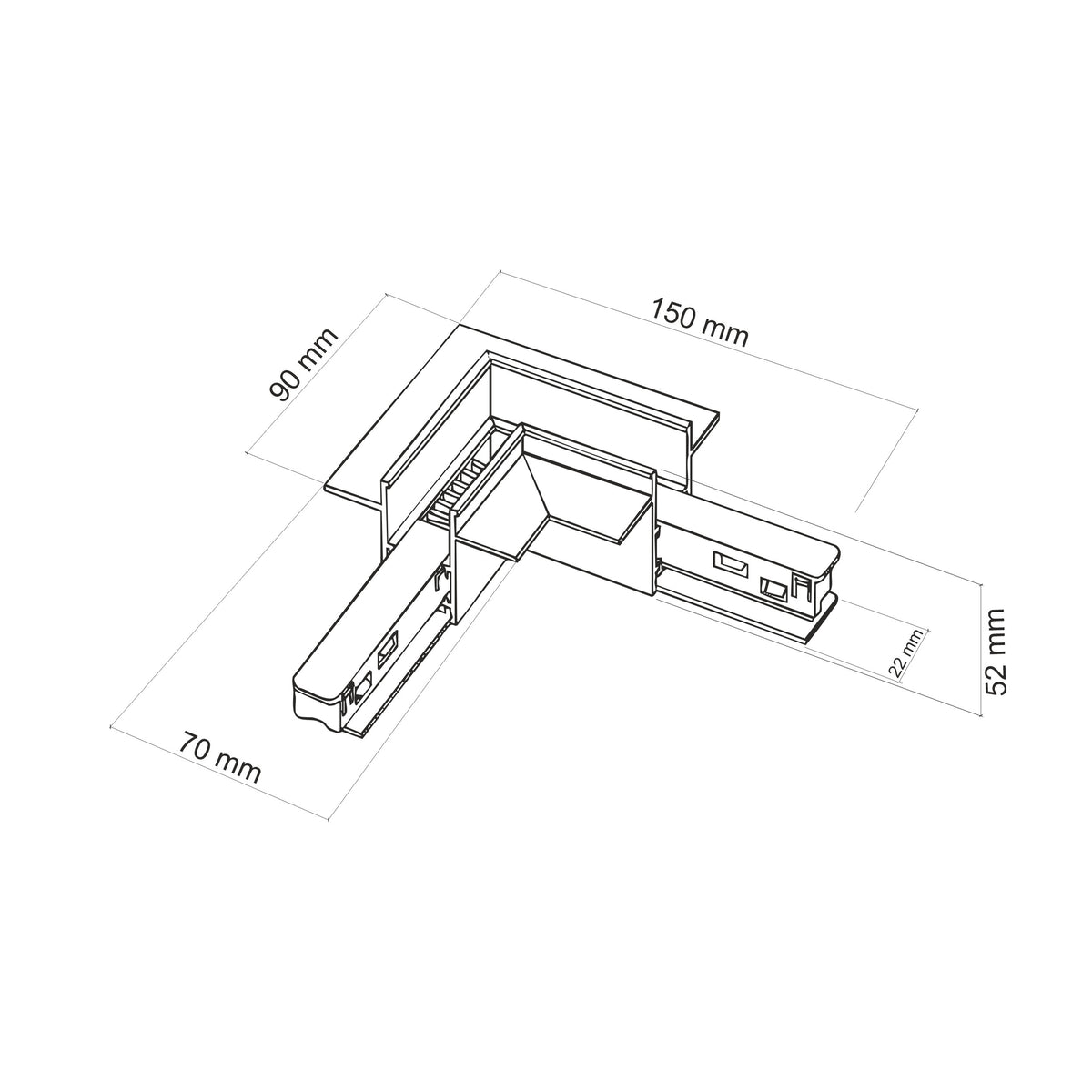 Conector Magnetic Easy tip flexibil pentru șină încastrată, negru