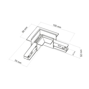 Conector Magnetic Easy tip flexibil pentru șină încastrată, negru