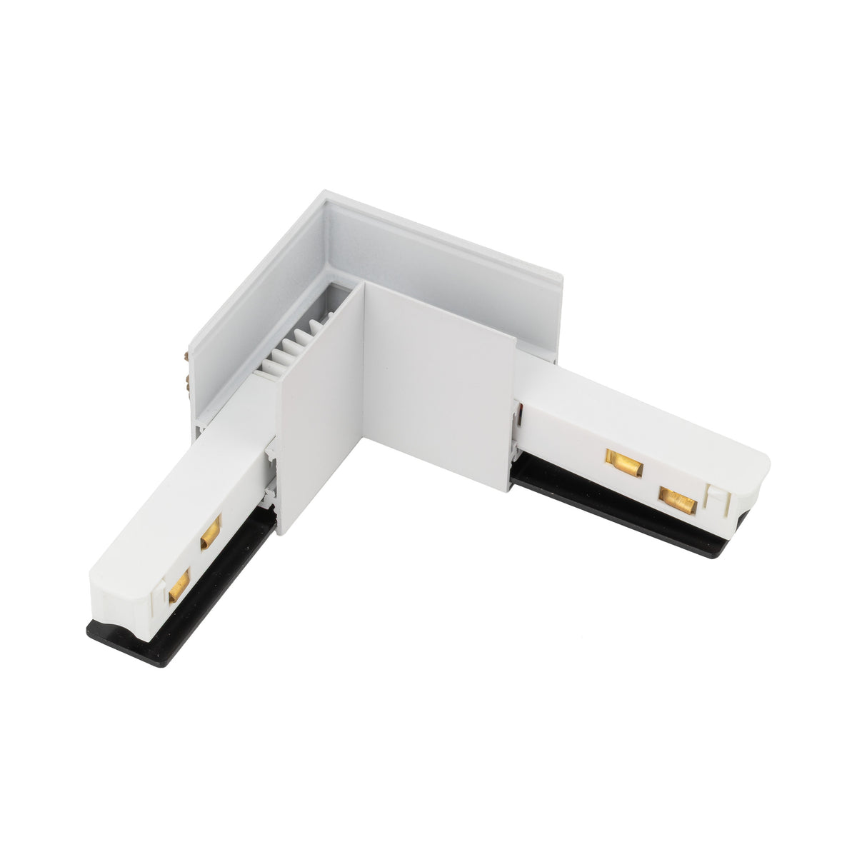 Conector Magnetic Easy tip L flexibil pentru șină aparentă, alb