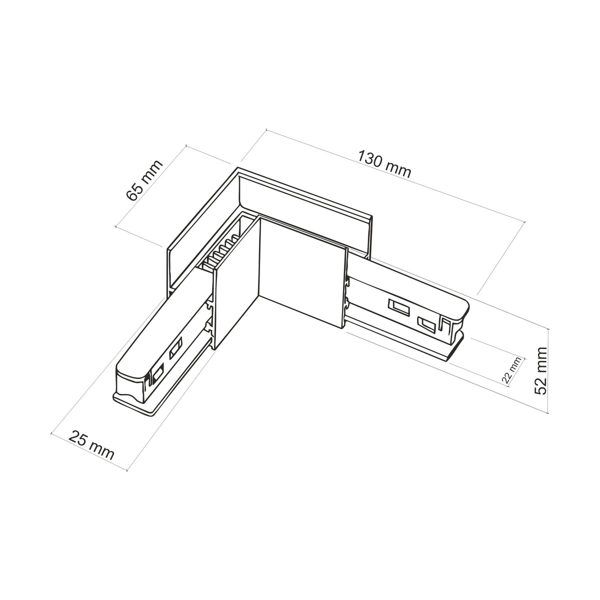 Conector Magnetic Easy tip L flexibil pentru șină aparentă, negru