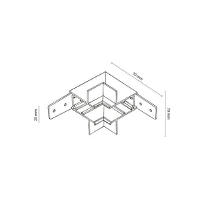 Conector Magnetic Easy unghiular interior pentru șină încastrată, negru