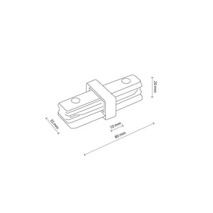 Conector Tracer drept din metal, negru