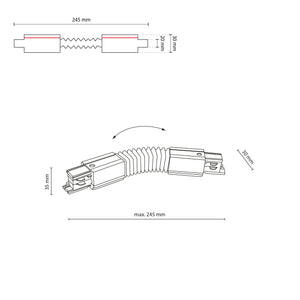 Conector Tracer flexibil cu 3 circuite, alb