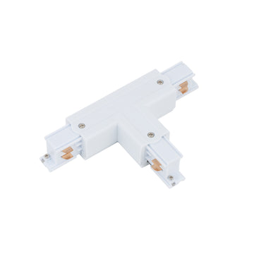 Conector Tracer în T dreapta varianta 2 cu 3 circuite, alb