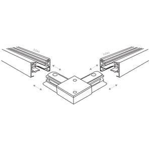 Conector Tracer unghiular din metal, negru