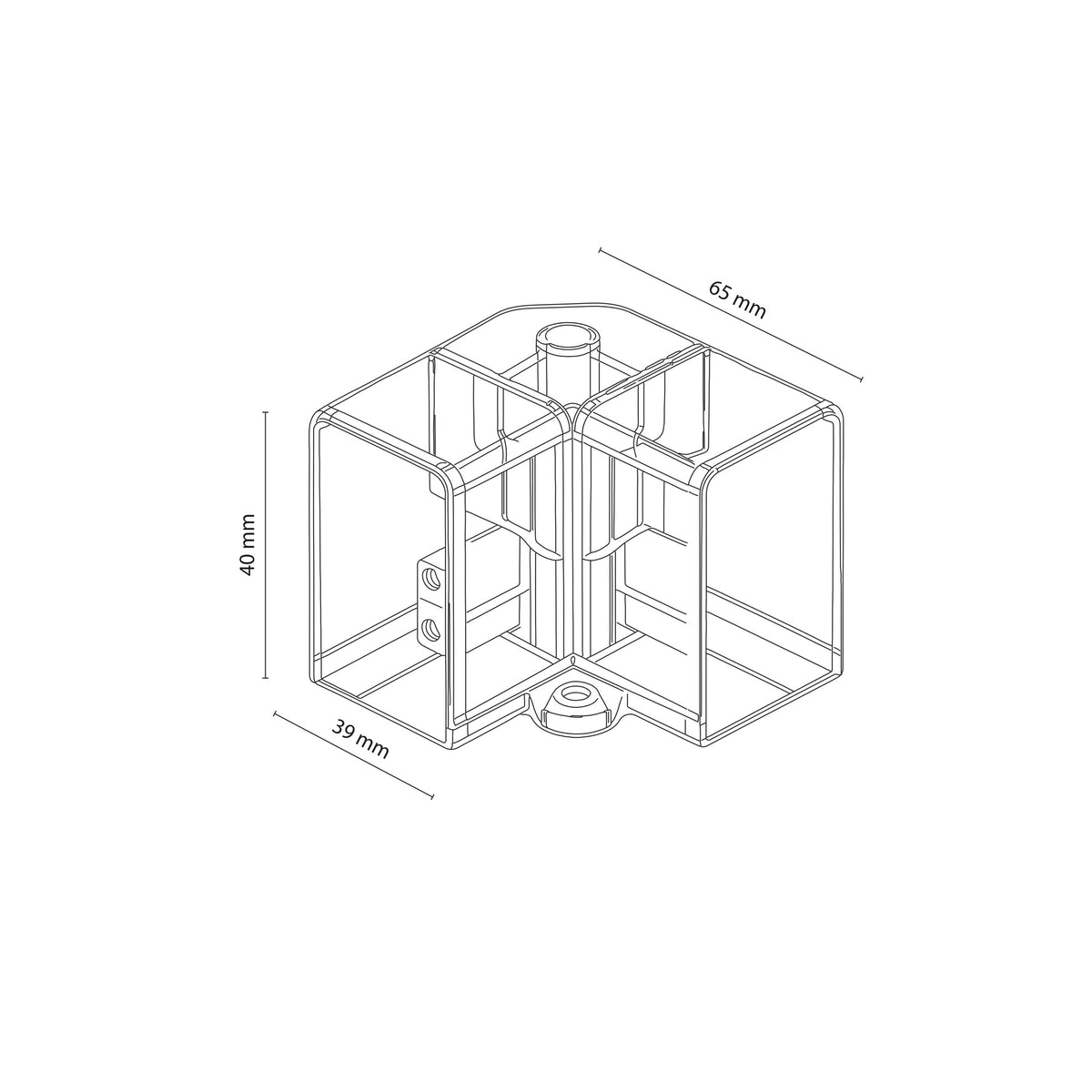 Conector unghiular pentru Honey Comb, transparent
