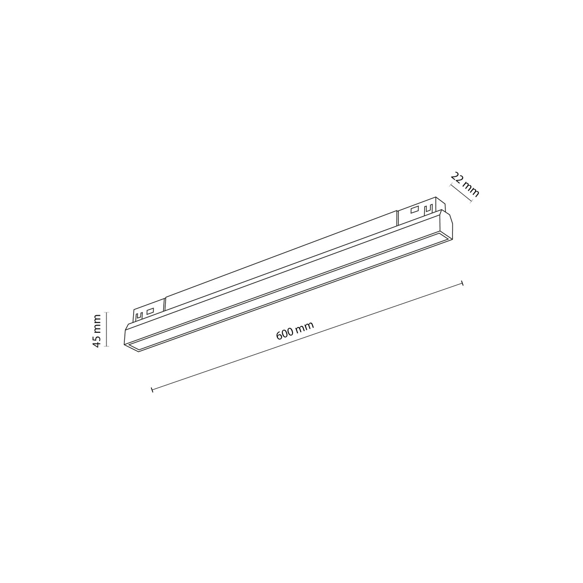 Lampă liniară pentru șină magnetică Magnetic Easy Line din aluminiu, negru, 24 W